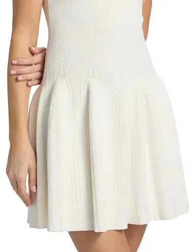 Milly Women's Marea Knit Minidress - Ecru | Thumbnail 6 Milly Women's Marea Knit Minidress - Ecru | Thumbnail 6