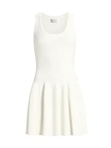 Milly Women's Marea Knit Minidress - Ecru | Thumbnail 1 Milly Women's Marea Knit Minidress - Ecru | Thumbnail 1