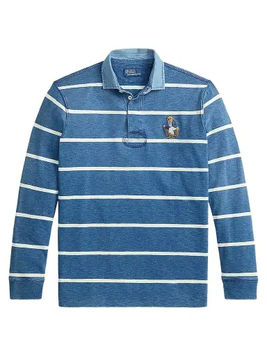 Polo Ralph Lauren Men's Classic-Fit Polo Bear Rugby Shirt - Newport Bear Medium Indigo Nevis | Thumbnail 1 Polo Ralph Lauren Men's Classic-Fit Polo Bear Rugby Shirt - Newport Bear Medium Indigo Nevis | Thumbnail 1