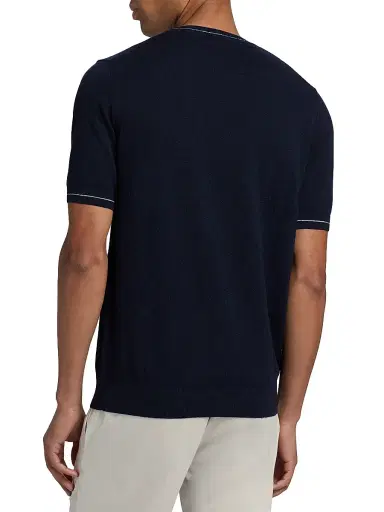 Saks Fifth Avenue Men's Bouclé Crewneck Top - Navy | Thumbnail 5 Saks Fifth Avenue Men's Bouclé Crewneck Top - Navy | Thumbnail 5