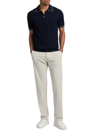 Saks Fifth Avenue Men's Terry Rib-Knit Zip Polo Shirt - Navy - Size XXL | Thumbnail 2 Saks Fifth Avenue Men's Terry Rib-Knit Zip Polo Shirt - Navy - Size XXL | Thumbnail 2