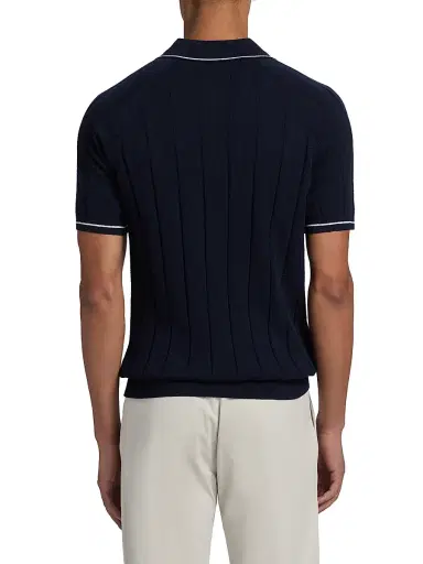 Saks Fifth Avenue Men's Terry Rib-Knit Zip Polo Shirt - Navy - Size XXL | Thumbnail 5 Saks Fifth Avenue Men's Terry Rib-Knit Zip Polo Shirt - Navy - Size XXL | Thumbnail 5