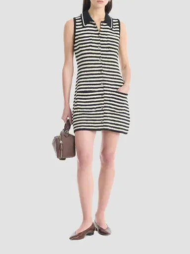 Altuzarra Women's Mamie Striped Cotton-Blend Mini Shirtdress - Black - Size XL | Thumbnail 4 Altuzarra Women's Mamie Striped Cotton-Blend Mini Shirtdress - Black - Size XL | Thumbnail 4