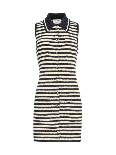 Altuzarra Women's Mamie Striped Cotton-Blend Mini Shirtdress - Black - Size XL | Thumbnail 1 Altuzarra Women's Mamie Striped Cotton-Blend Mini Shirtdress - Black - Size XL | Thumbnail 1