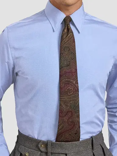 Ralph Lauren Purple Label Men's End-on-End Cotton Shirt - Medium Blue - Size 16 | Thumbnail 4 Ralph Lauren Purple Label Men's End-on-End Cotton Shirt - Medium Blue - Size 16 | Thumbnail 4