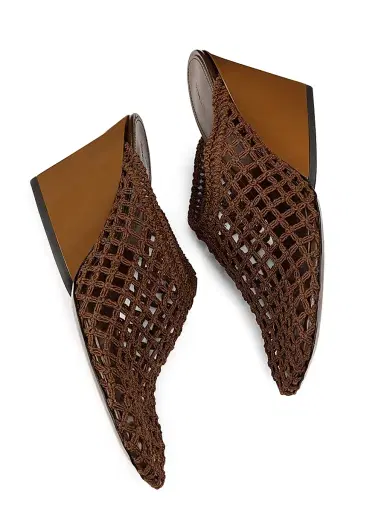 Proenza Schouler Women's Slant 70MM Crochet Wedge-Heel Mules | Thumbnail 5 Proenza Schouler Women's Slant 70MM Crochet Wedge-Heel Mules | Thumbnail 5