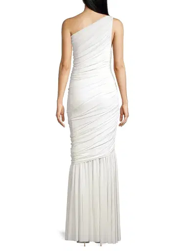 Norma Kamali Women's Diana Fringed Fishtail Gown - Snow White | Thumbnail 5 Norma Kamali Women's Diana Fringed Fishtail Gown - Snow White | Thumbnail 5