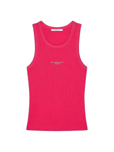 Givenchy Women's Slim Fit Tank Top in Cotton with Paris Print - Lipstick Pink | Thumbnail 1 Givenchy Women's Slim Fit Tank Top in Cotton with Paris Print - Lipstick Pink | Thumbnail 1
