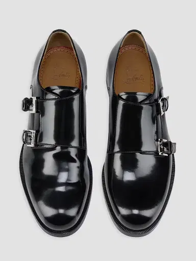 Christian Louboutin Men's Moustachou Monk Strap Leather Dress Shoes - Black - Size 12 | Thumbnail 4 Christian Louboutin Men's Moustachou Monk Strap Leather Dress Shoes - Black - Size 12 | Thumbnail 4
