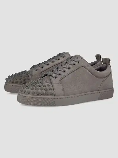 Christian Louboutin Men's Louis Jr Spikes Canopy Suede Sneakers - Phantom Grey - Size 12.5 | Thumbnail 2 Christian Louboutin Men's Louis Jr Spikes Canopy Suede Sneakers - Phantom Grey - Size 12.5 | Thumbnail 2