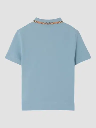 Burberry Baby Boy's, Little Boy's & Boy's Check-Trimmed Polo Shirt - Misty Blue - Size 6 Months | Thumbnail 2 Burberry Baby Boy's, Little Boy's & Boy's Check-Trimmed Polo Shirt - Misty Blue - Size 6 Months | Thumbnail 2