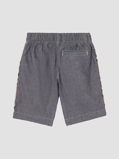 Burberry Little Boy's & Boy's Check-Trimmed Cotton Shorts - Damson Blue Melange - Size 8 | Thumbnail 2 Burberry Little Boy's & Boy's Check-Trimmed Cotton Shorts - Damson Blue Melange - Size 8 | Thumbnail 2