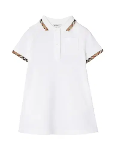 Burberry Baby Girl's & Little Girl's Check-Trimmed Polo Shirtdress - White 6 Months | Thumbnail 1 Burberry Baby Girl's & Little Girl's Check-Trimmed Polo Shirtdress - White 6 Months | Thumbnail 1