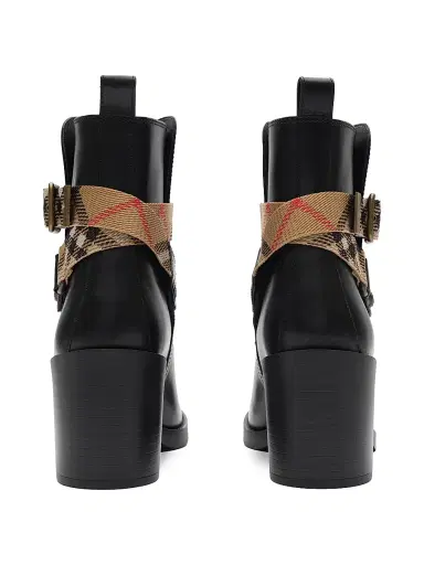 Burberry Women's Huntley Check-Strap Leather Ankle Boots | Thumbnail 3 Burberry Women's Huntley Check-Strap Leather Ankle Boots | Thumbnail 3