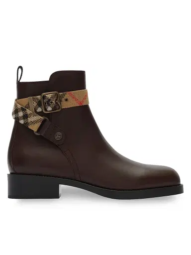 Burberry Women's Huntley Leather Ankle Boots - Treacle Brown - Size 11 | Thumbnail 1 Burberry Women's Huntley Leather Ankle Boots - Treacle Brown - Size 11 | Thumbnail 1