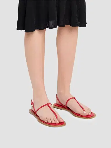 TOTEME Women's Leather T-Strap Slingback Sandals - Red Desert - Size 12 | Thumbnail 2 TOTEME Women's Leather T-Strap Slingback Sandals - Red Desert - Size 12 | Thumbnail 2