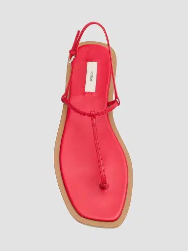 TOTEME Women's Leather T-Strap Slingback Sandals - Red Desert - Size 12 | Thumbnail 5 TOTEME Women's Leather T-Strap Slingback Sandals - Red Desert - Size 12 | Thumbnail 5