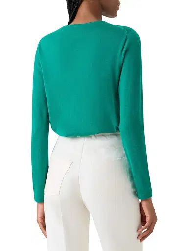 Akris Women's Fine-Gauge Knit Cashmere-Silk Sweater - Tourmaline | Thumbnail 5 Akris Women's Fine-Gauge Knit Cashmere-Silk Sweater - Tourmaline | Thumbnail 5
