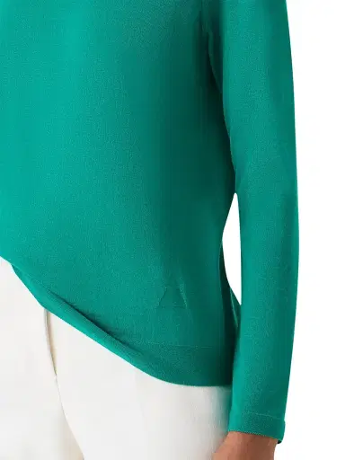 Akris Women's Fine-Gauge Knit Cashmere-Silk Sweater - Tourmaline | Thumbnail 6 Akris Women's Fine-Gauge Knit Cashmere-Silk Sweater - Tourmaline | Thumbnail 6