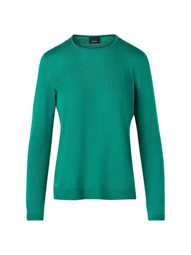 Akris Women's Fine-Gauge Knit Cashmere-Silk Sweater - Tourmaline | Thumbnail 1 Akris Women's Fine-Gauge Knit Cashmere-Silk Sweater - Tourmaline | Thumbnail 1