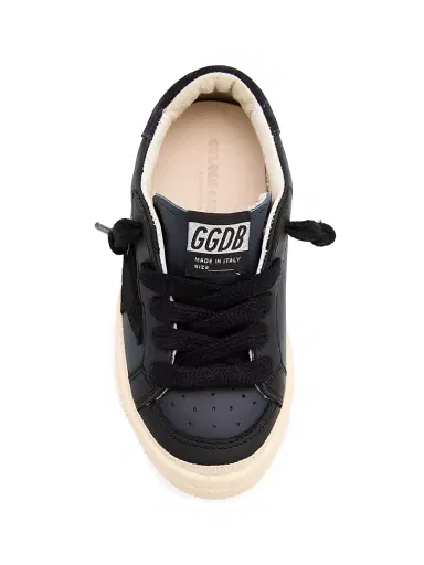 Golden Goose Little Kid's & Kid's May Leather Platform Sneakers 2 (Child) | Thumbnail 3 Golden Goose Little Kid's & Kid's May Leather Platform Sneakers 2 (Child) | Thumbnail 3