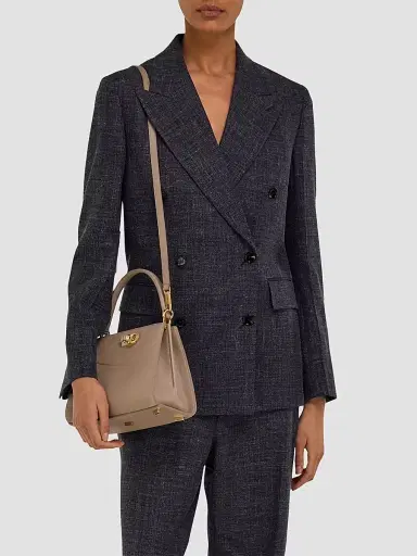 Ferragamo Women's Studio Box Extra-Small Leather Top Handle Bag - Mascarpone | Thumbnail 2 Ferragamo Women's Studio Box Extra-Small Leather Top Handle Bag - Mascarpone | Thumbnail 2