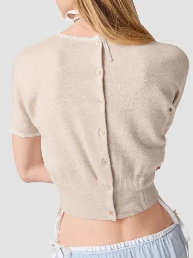 Miu Miu Women's Cashmere Sweater - Beige Khaki | Thumbnail 3 Miu Miu Women's Cashmere Sweater - Beige Khaki | Thumbnail 3