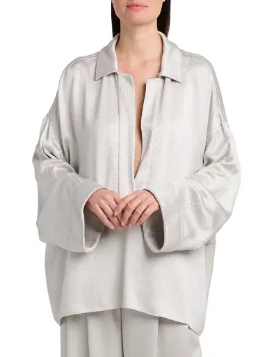Giorgio Armani Women's Textured Tunic Shirt | Thumbnail 3 Giorgio Armani Women's Textured Tunic Shirt | Thumbnail 3
