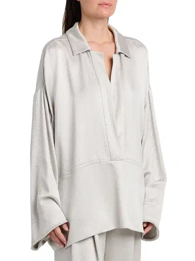 Giorgio Armani Women's Textured Tunic Shirt | Thumbnail 4 Giorgio Armani Women's Textured Tunic Shirt | Thumbnail 4