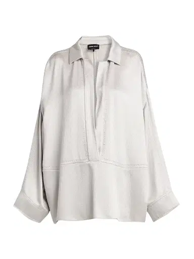 Giorgio Armani Women's Textured Tunic Shirt | Thumbnail 1 Giorgio Armani Women's Textured Tunic Shirt | Thumbnail 1