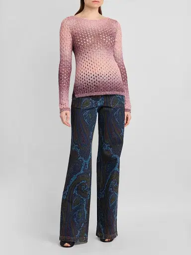 Etro Women's Sequin Nylon-Wool Open-Knit Sweater | Thumbnail 2 Etro Women's Sequin Nylon-Wool Open-Knit Sweater | Thumbnail 2