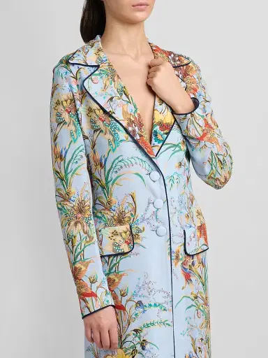 Etro Women's Botanical Structured Duster Coat - Printed Blue - Size 12 | Thumbnail 5 Etro Women's Botanical Structured Duster Coat - Printed Blue - Size 12 | Thumbnail 5