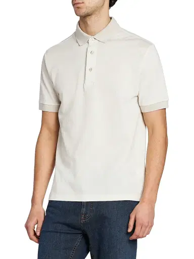 Etro Men's Roma Cotton Polo Shirt - Stampado Bianco | Thumbnail 4 Etro Men's Roma Cotton Polo Shirt - Stampado Bianco | Thumbnail 4