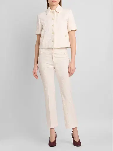 Etro Women's Jacquard Short-Sleeve Jacket - Light Creamy White | Thumbnail 2 Etro Women's Jacquard Short-Sleeve Jacket - Light Creamy White | Thumbnail 2