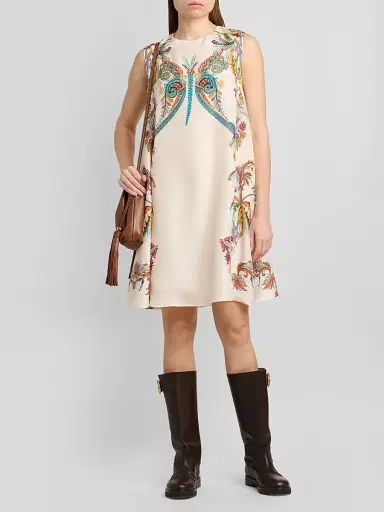 Etro Women's Paisley Silk A-Line Dress - Printed White - Size 14 | Thumbnail 2 Etro Women's Paisley Silk A-Line Dress - Printed White - Size 14 | Thumbnail 2
