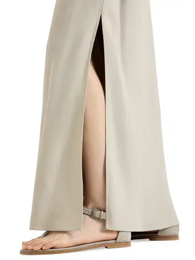 Brunello Cucinelli Women's Viscose and Linen Twill Fluid Bias Cut Skirt - Buff - Size 8 | Thumbnail 5 Brunello Cucinelli Women's Viscose and Linen Twill Fluid Bias Cut Skirt - Buff - Size 8 | Thumbnail 5