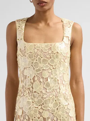 Retrofête Women's Elainy Embroidered Mini Dress - Yuzu | Thumbnail 5 Retrofête Women's Elainy Embroidered Mini Dress - Yuzu | Thumbnail 5