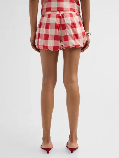 SEROYA Women's Vicky Plaid Bubble Shorts - Geranium Gigham - Size Small | Thumbnail 3 SEROYA Women's Vicky Plaid Bubble Shorts - Geranium Gigham - Size Small | Thumbnail 3