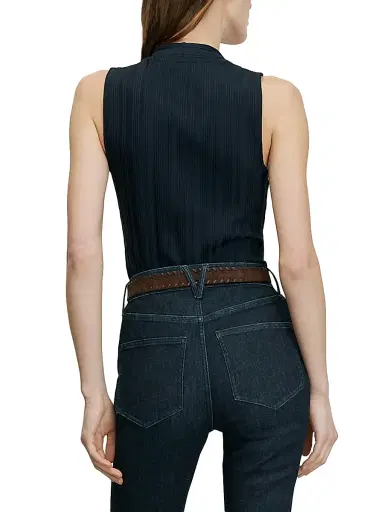 Veronica Beard Women's Evania Ribbed Tank - Navy | Thumbnail 4 Veronica Beard Women's Evania Ribbed Tank - Navy | Thumbnail 4