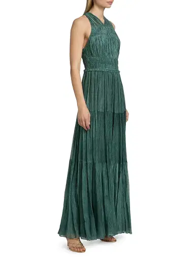 Ulla Johnson Women's Freesia Shirred Silk Chiffon Sleeveless Gown - Kelp | Thumbnail 4 Ulla Johnson Women's Freesia Shirred Silk Chiffon Sleeveless Gown - Kelp | Thumbnail 4