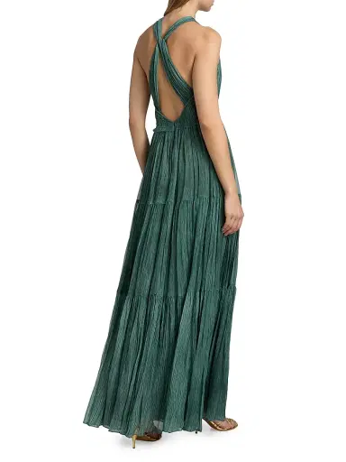 Ulla Johnson Women's Freesia Shirred Silk Chiffon Sleeveless Gown - Kelp | Thumbnail 5 Ulla Johnson Women's Freesia Shirred Silk Chiffon Sleeveless Gown - Kelp | Thumbnail 5