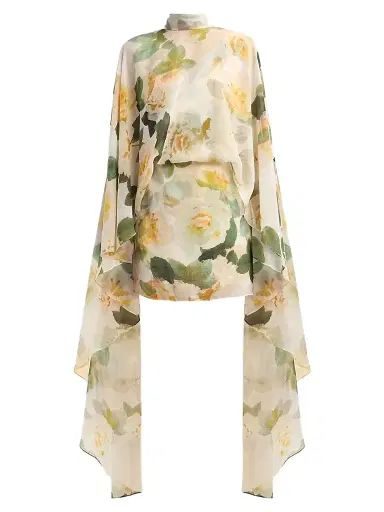 Ungaro Women's Fiona Floral Cape Mini Dress | Thumbnail 1 Ungaro Women's Fiona Floral Cape Mini Dress | Thumbnail 1