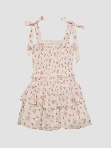 KatieJ NYC Girl's Smocked Fit-And-Flare Dress - Vintage Bunches | Thumbnail 2 KatieJ NYC Girl's Smocked Fit-And-Flare Dress - Vintage Bunches | Thumbnail 2