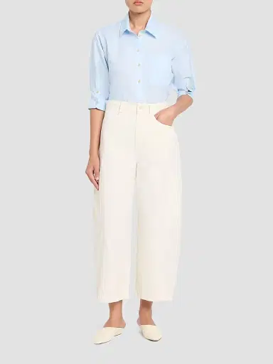 Jamie Haller Women's The Baggy Painter Barrel-Leg Crop Jeans - Ecru | Thumbnail 2 Jamie Haller Women's The Baggy Painter Barrel-Leg Crop Jeans - Ecru | Thumbnail 2