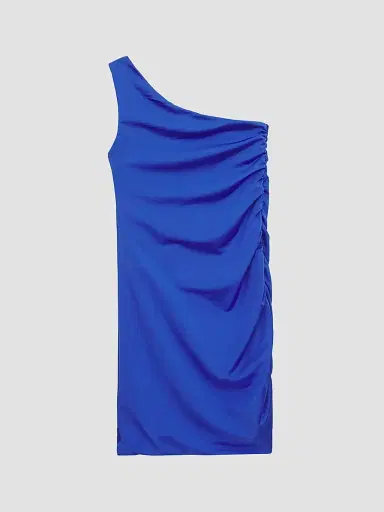 KatieJ NYC Girl's Kannon One-Shoulder Ruched Dress - Cobalt | Thumbnail 2 KatieJ NYC Girl's Kannon One-Shoulder Ruched Dress - Cobalt | Thumbnail 2