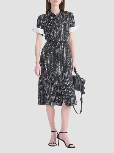 Altuzarra Women's Kieran Printed Silk Midi Dress - Black Bluebell - Size 14 | Thumbnail 4 Altuzarra Women's Kieran Printed Silk Midi Dress - Black Bluebell - Size 14 | Thumbnail 4