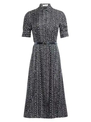 Altuzarra Women's Kieran Printed Silk Midi Dress - Black Bluebell - Size 14 | Thumbnail 1 Altuzarra Women's Kieran Printed Silk Midi Dress - Black Bluebell - Size 14 | Thumbnail 1