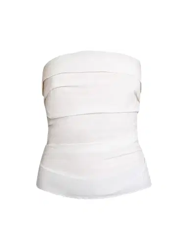 Proenza Schouler Women's Maisy Strapless Pleated Cotton Poplin Top | Thumbnail 1 Proenza Schouler Women's Maisy Strapless Pleated Cotton Poplin Top | Thumbnail 1