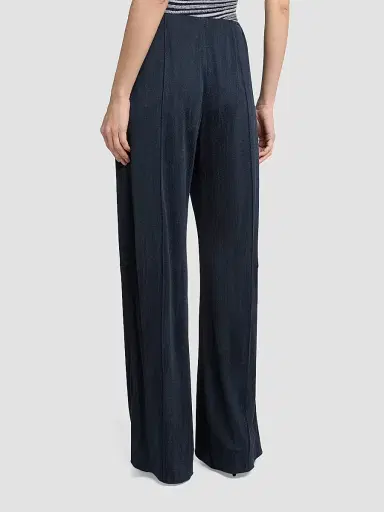 Giorgio Armani Women's Pintucked Straight-Leg Trousers - Solid Dark Blue - Size 14 | Thumbnail 2 Giorgio Armani Women's Pintucked Straight-Leg Trousers - Solid Dark Blue - Size 14 | Thumbnail 2