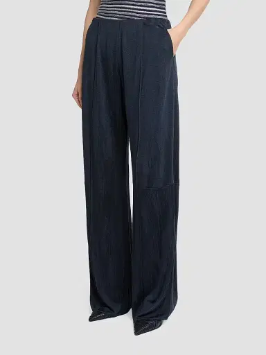 Giorgio Armani Women's Pintucked Straight-Leg Trousers - Solid Dark Blue - Size 14 | Thumbnail 3 Giorgio Armani Women's Pintucked Straight-Leg Trousers - Solid Dark Blue - Size 14 | Thumbnail 3